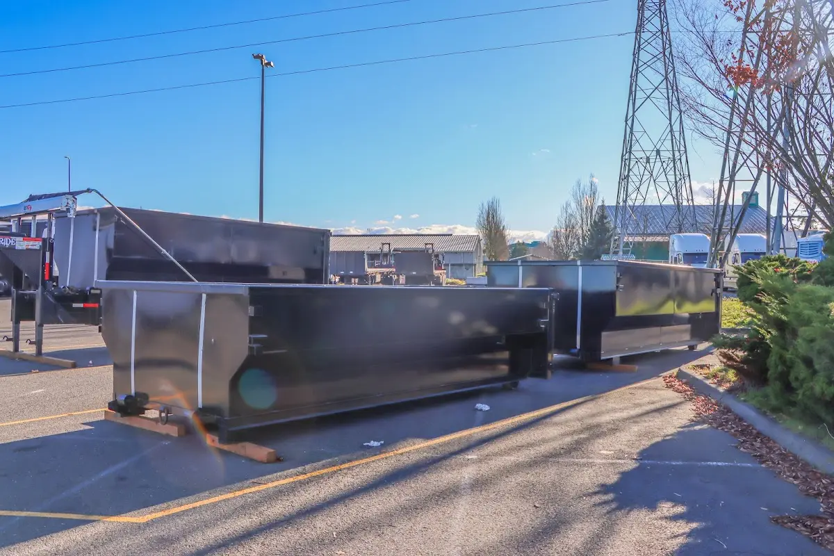 Roll-off dumpster ready for waste disposal at job site for Construction Dumpster Rental in Santa Maria
